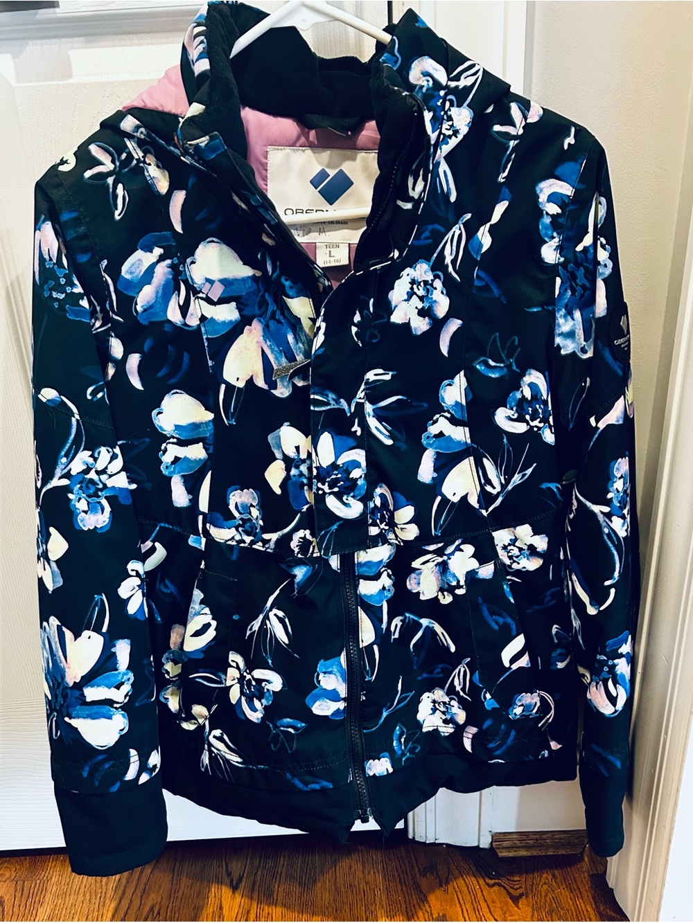 Obermeyer Girls Floral Ski Jacket - Black, Blue, Pink